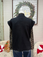 Black Oversized  Sweater Vest