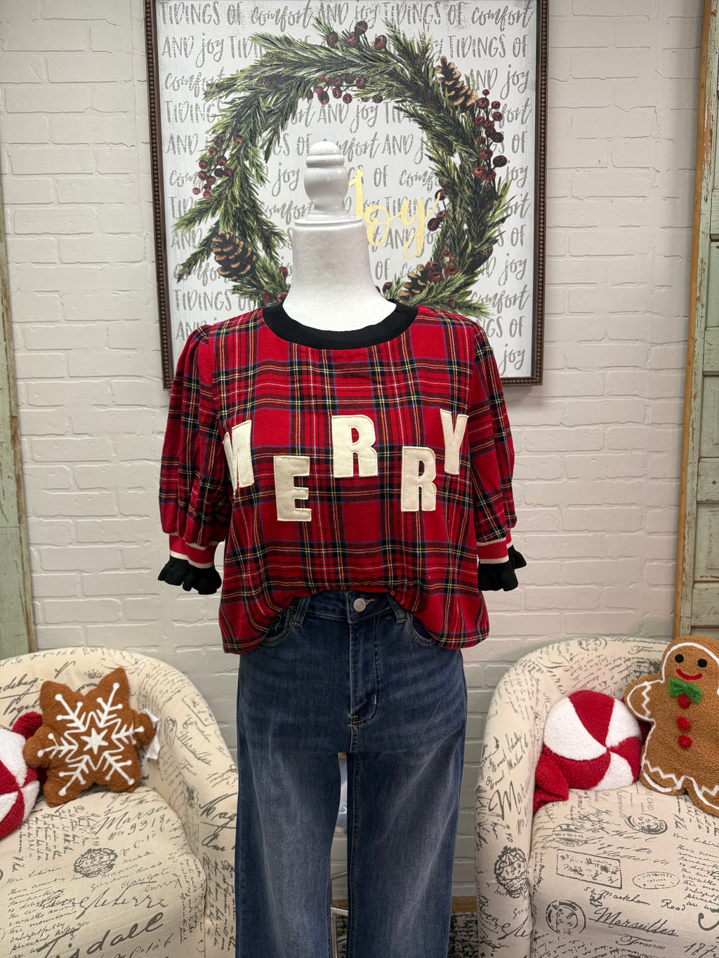 Christmas Plaid Merry Top