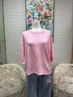 Baby Pink 3/4 Sleeve Sweater