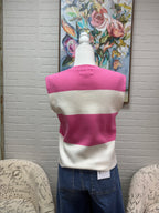 Pink & Cream Striped Sweater