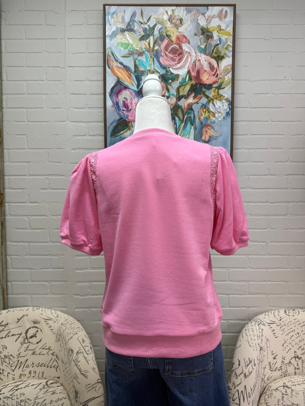 Pink Short Sleeved Sweatshirt