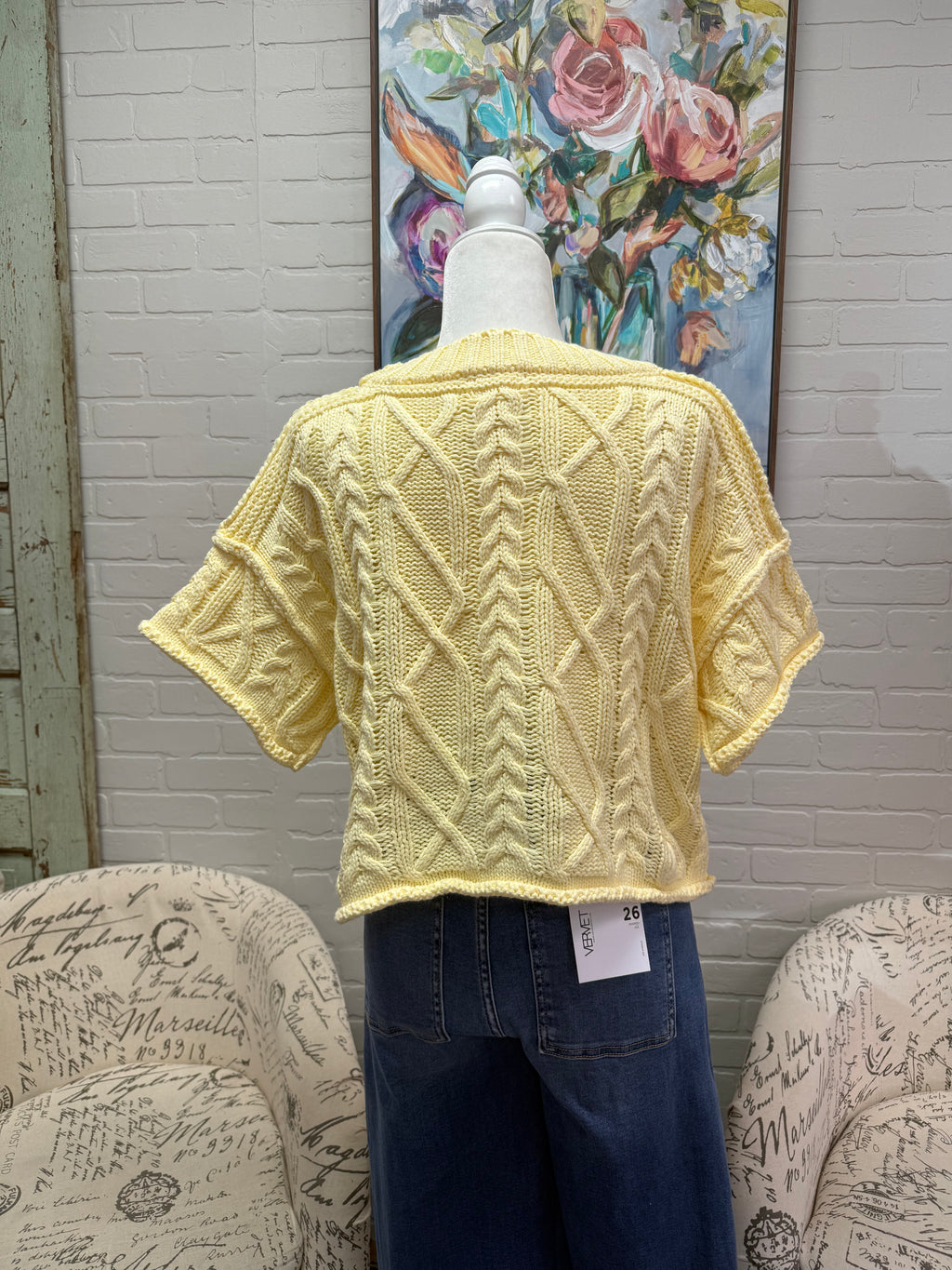 Butter Yellow Short Sleeved Sweater