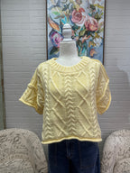 Butter Yellow Short Sleeved Sweater