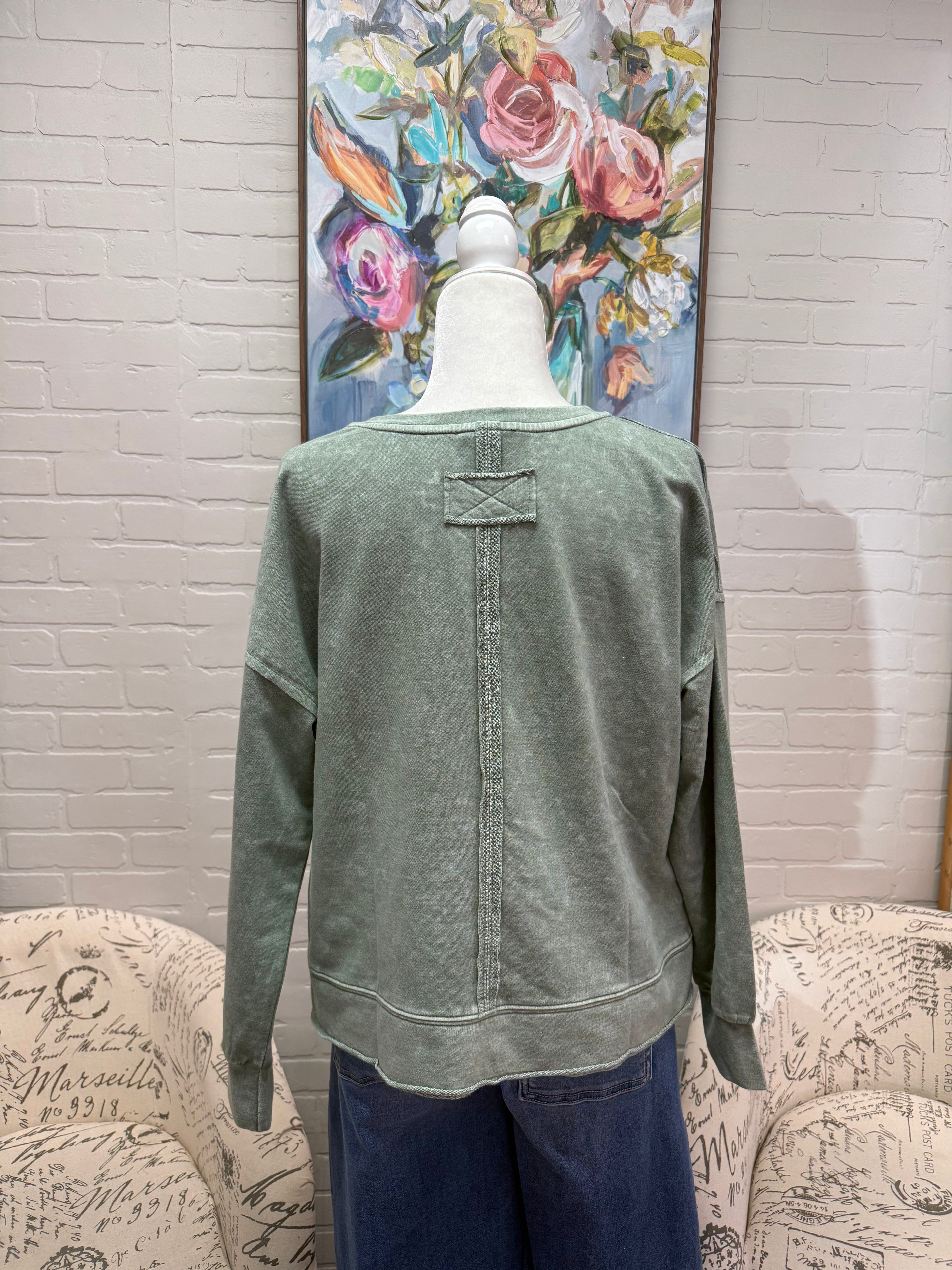 Moss Green Long Sleeved Top