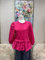 Hot Pink Scalloped Top