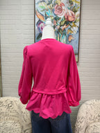Hot Pink Scalloped Top