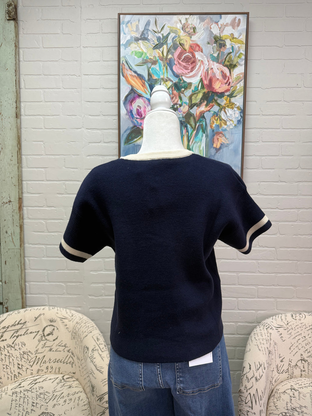 Navy Pocket Sweater