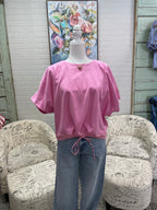 Bubblegum Drawstring Top