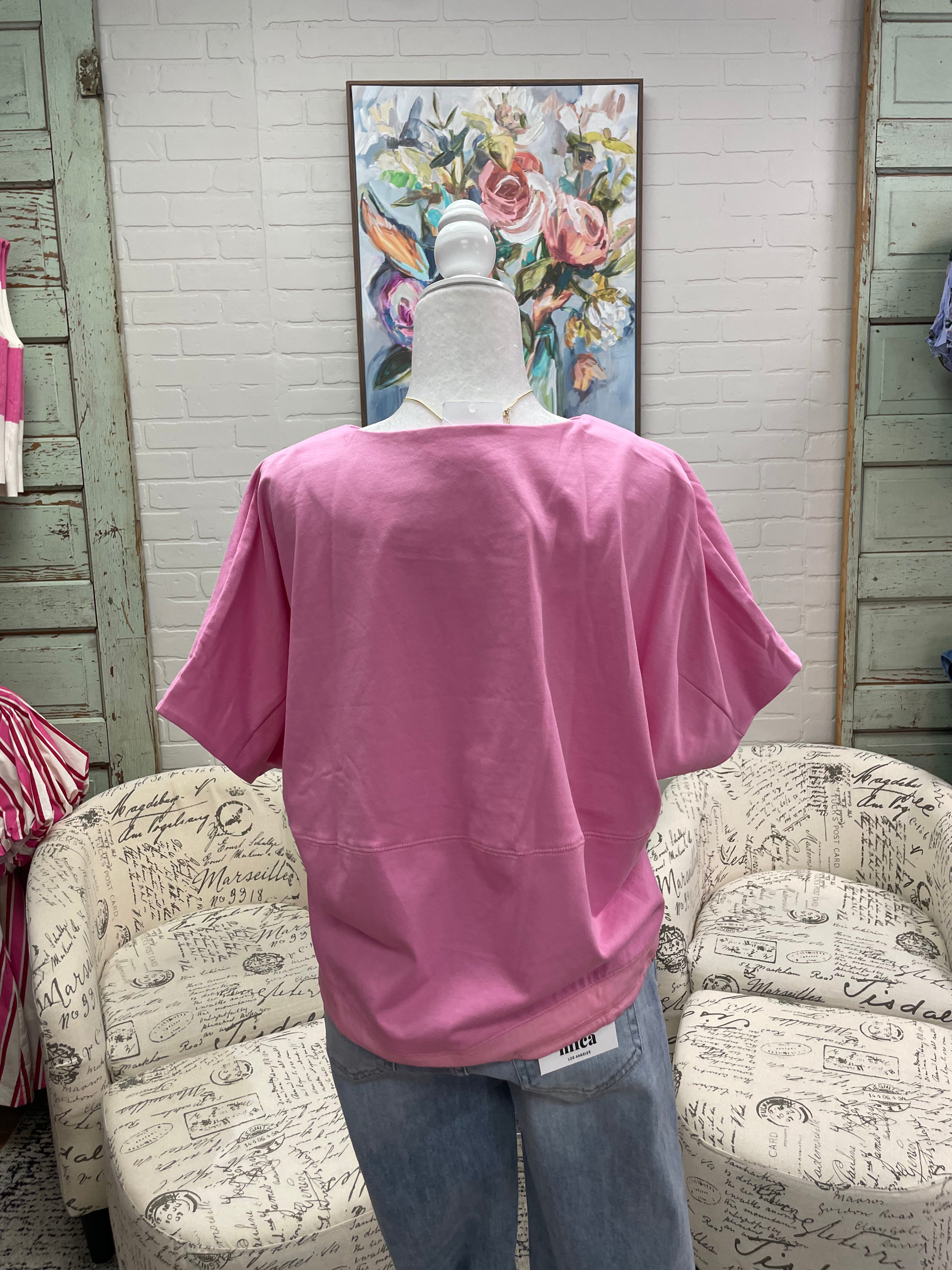 Bubblegum Drawstring Top
