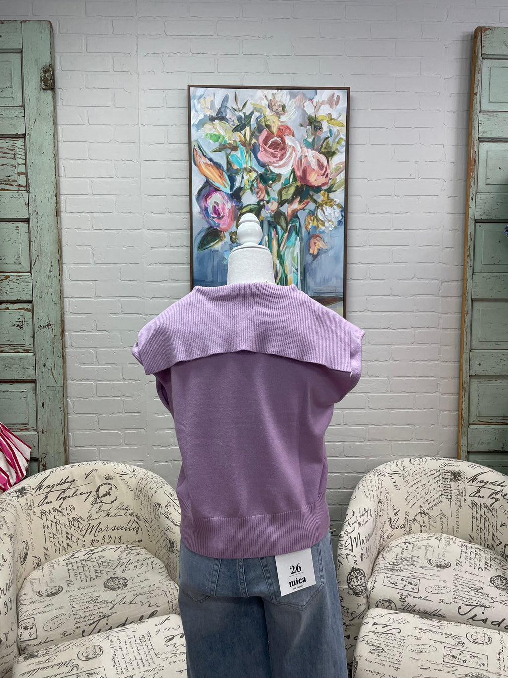 Lavender Collared Sweater