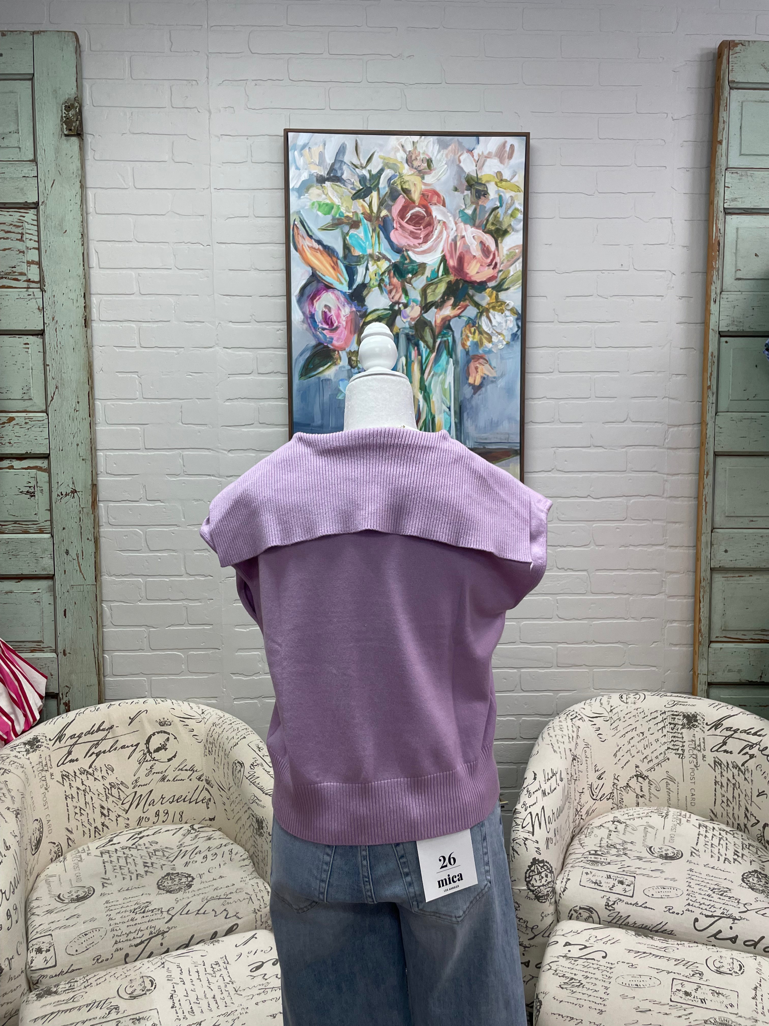 Lavender Collared Sweater