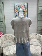 Taupe Smocked Top