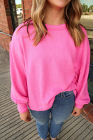 Pink Ribbed Crewneck