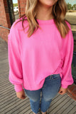 Pink Ribbed Crewneck