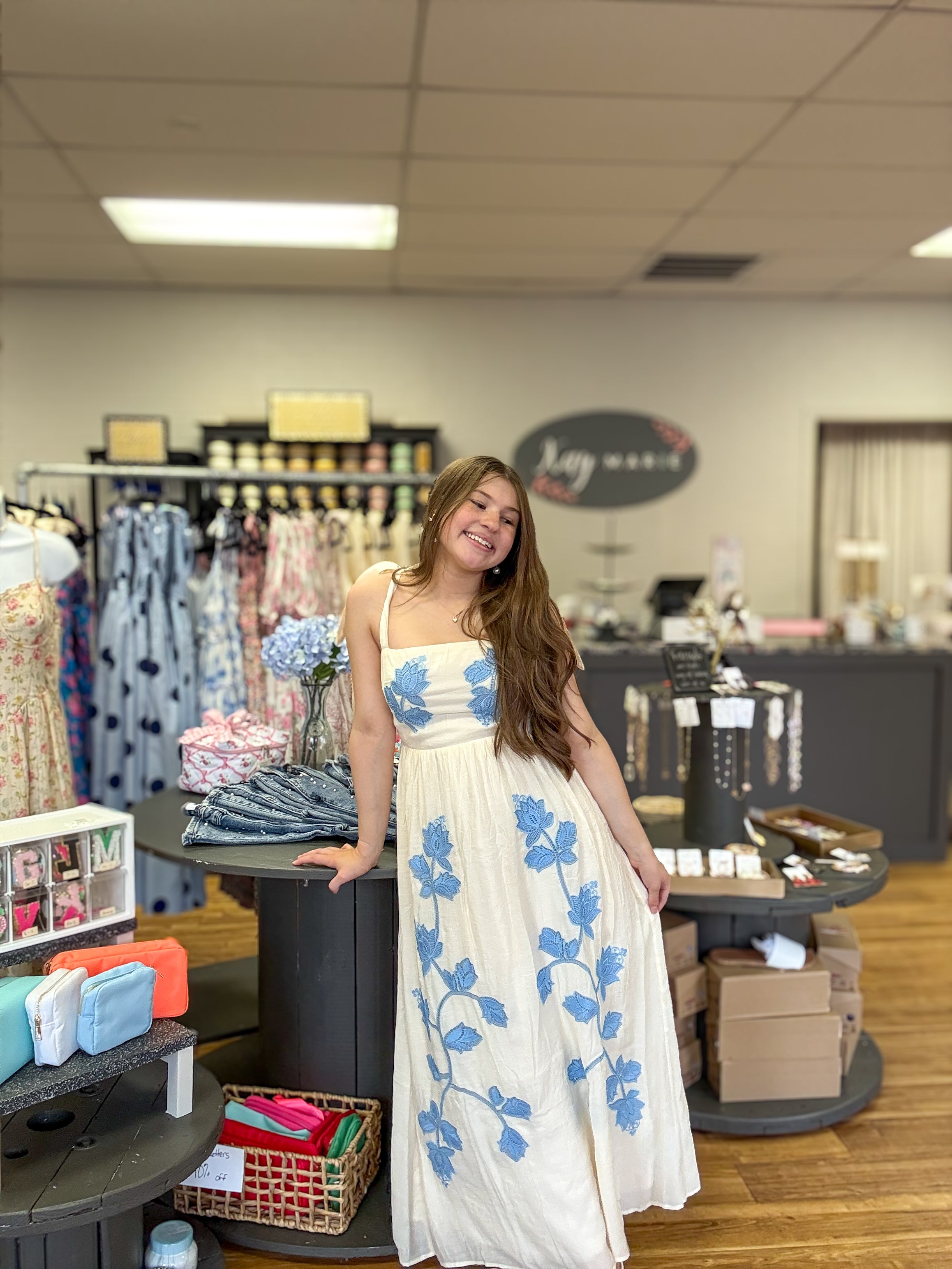 Flower Embroidered Maxi Dress