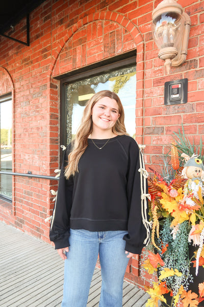 Black Sweatshirt w/Bows