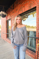 Heather Grey Exposed Seam Top