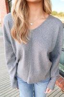 Heather Grey Exposed Seam Top