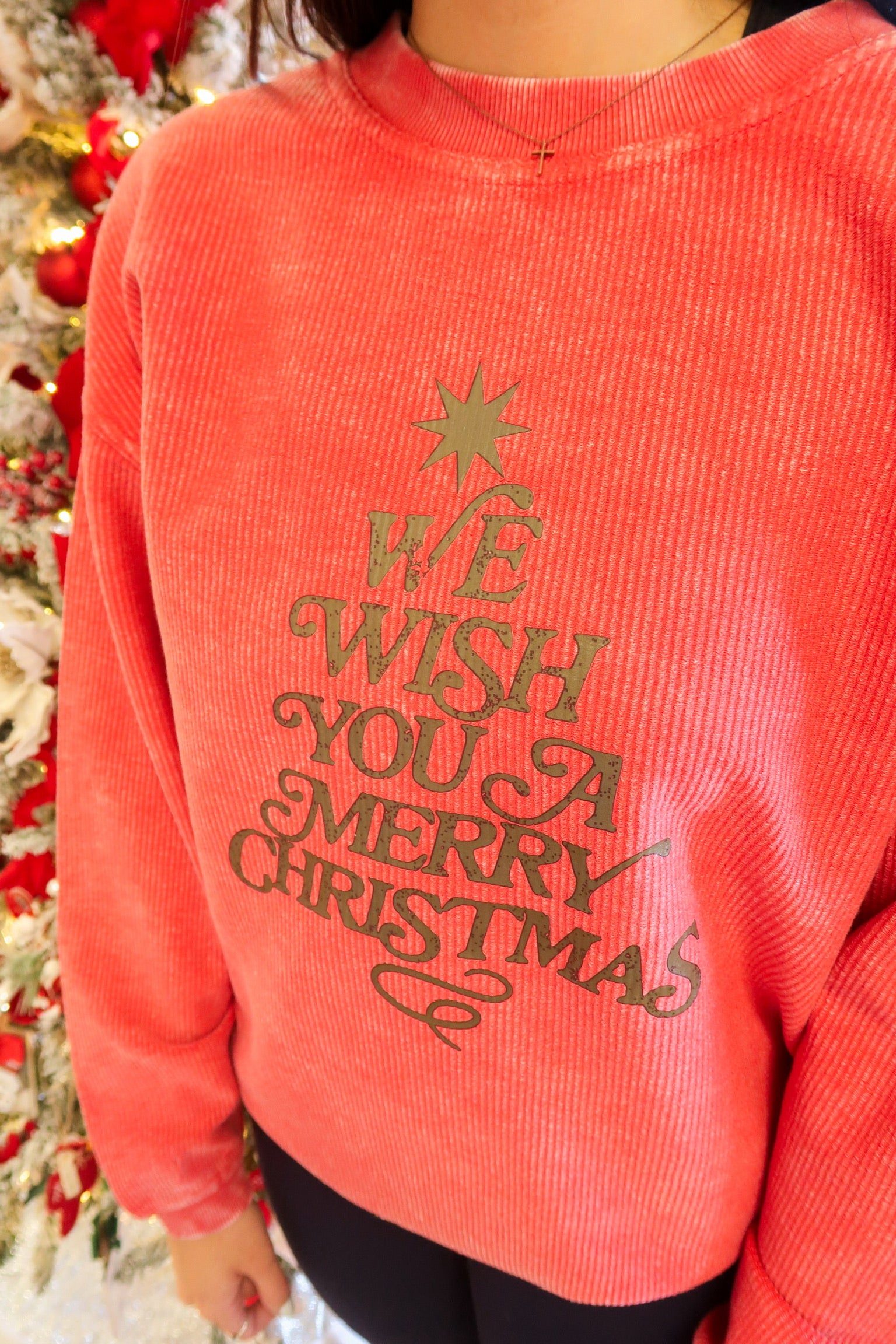 Christmas Tree Ribbed Sweatshirt