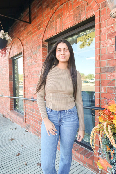 Taupe Boatneck Sweater