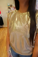 Gold Lame Sleeveless Top