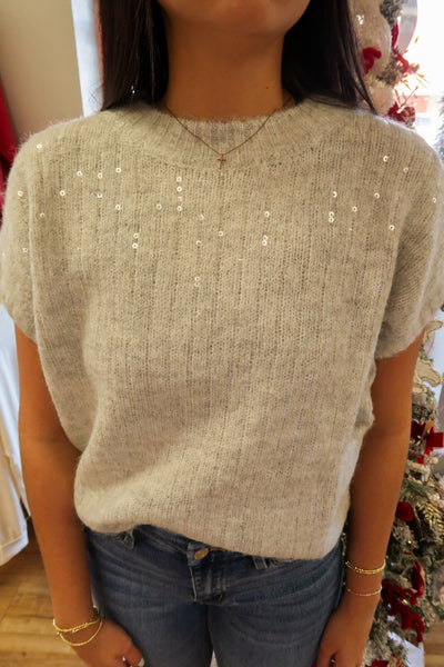 Heather Grey Sequin Sweater