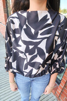 Blk / Taupe Printed Top