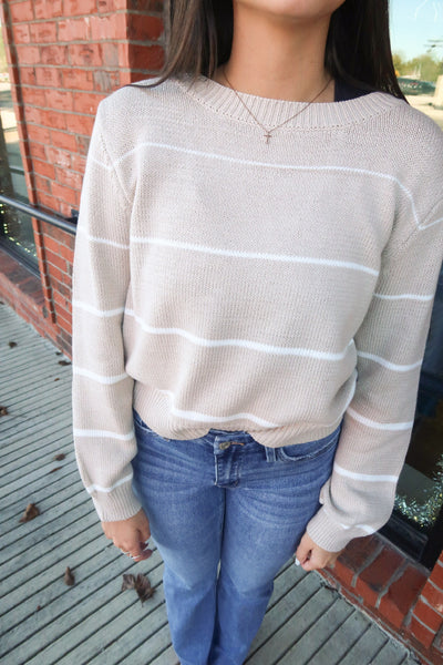 Khaki Striped Sweater