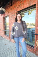 Charcoal Flower Sweater