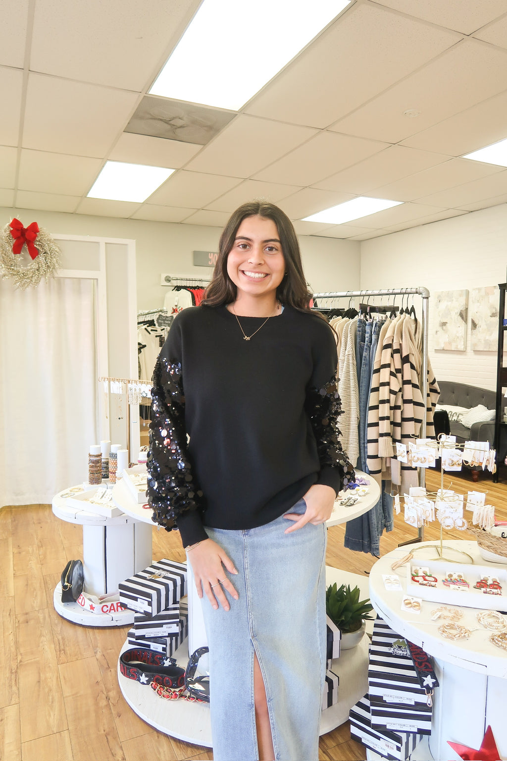 Black Sequined Sweater