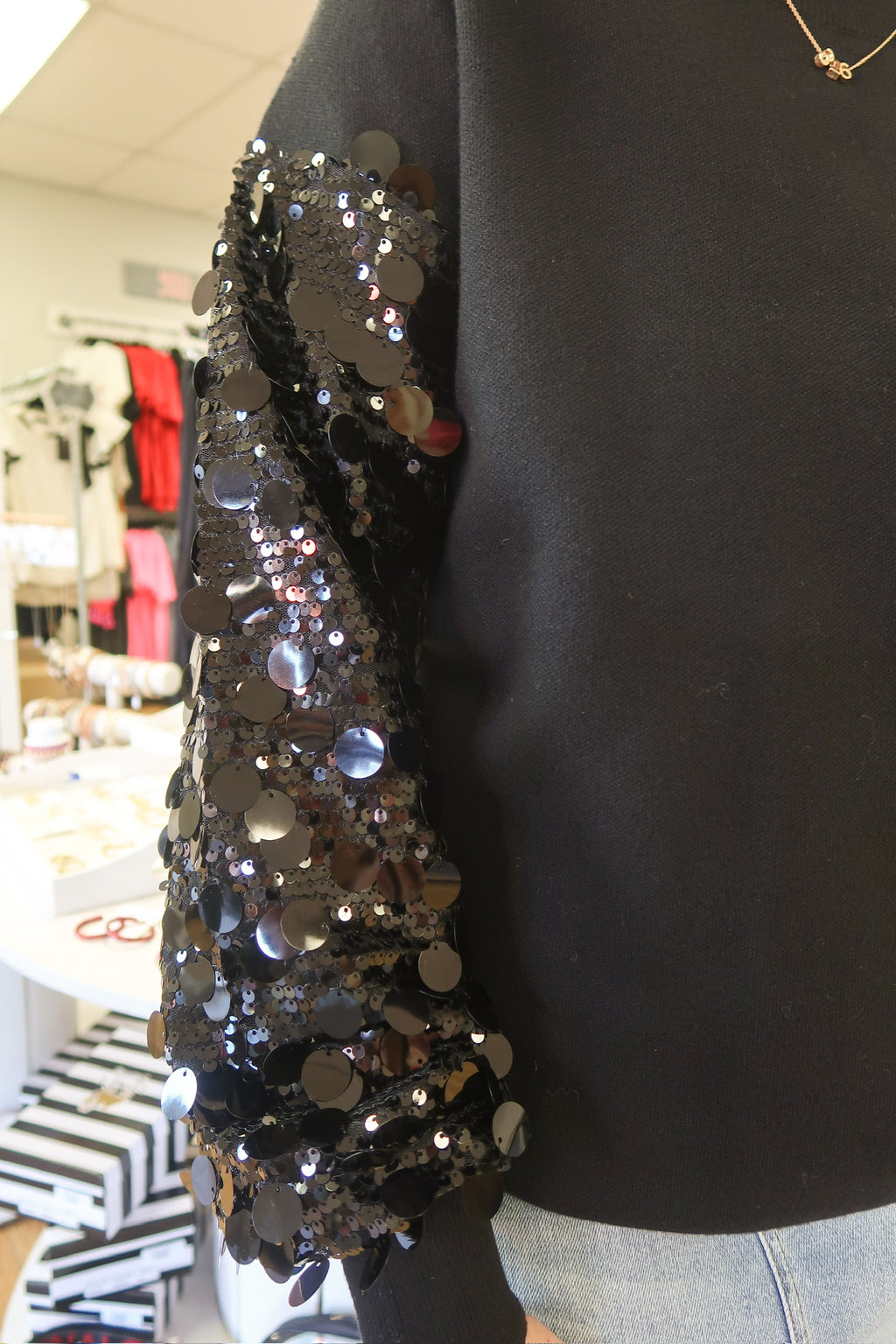 Black Sequined Sweater