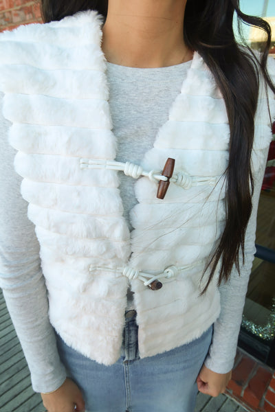 Ivory Faux Fur Vest