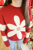 Merlot Flower Sweater