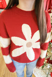 Merlot Flower Sweater