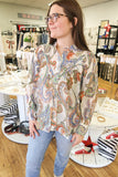 Paisley Bubble Sleeve Top