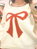 Cream Bow Stitch Sweater