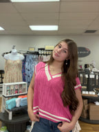 Pink Sweater Vest w/ Side Ties