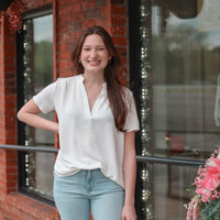 Ivory V-Neck Top