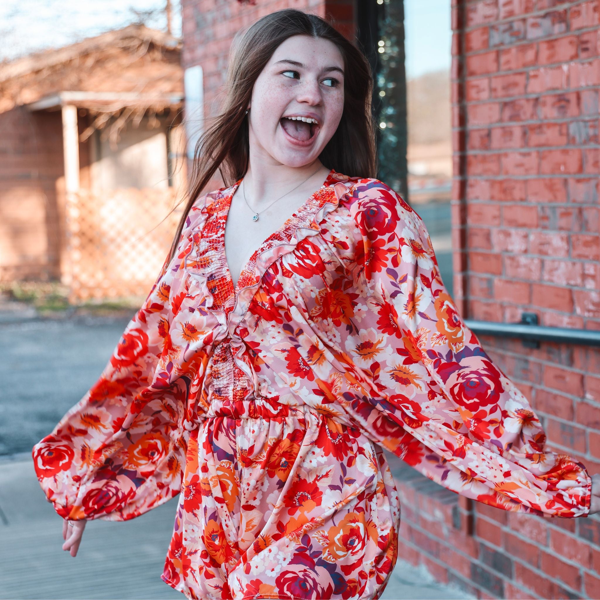 Fall Floral Romper