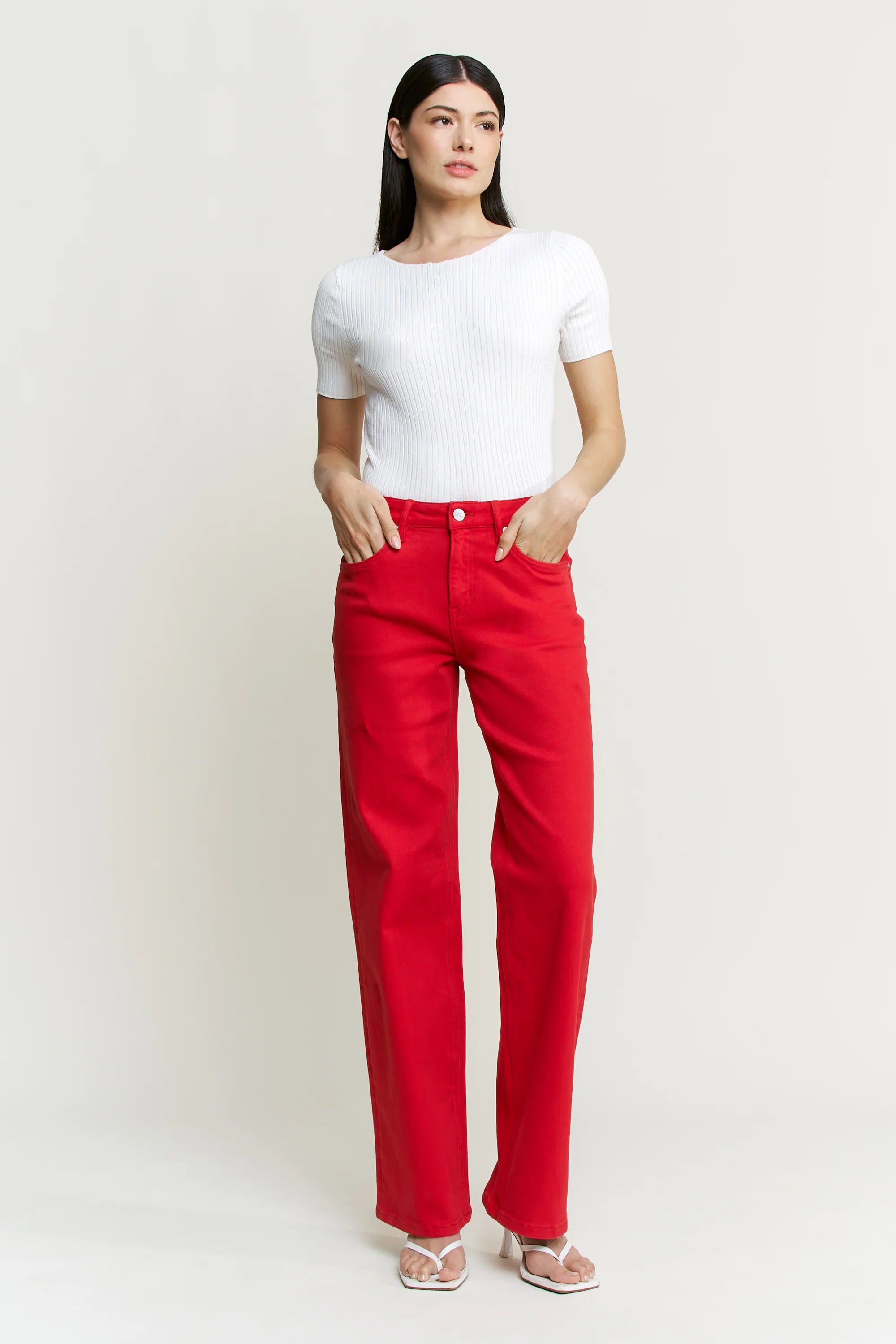 Red HR Straight Leg Jean