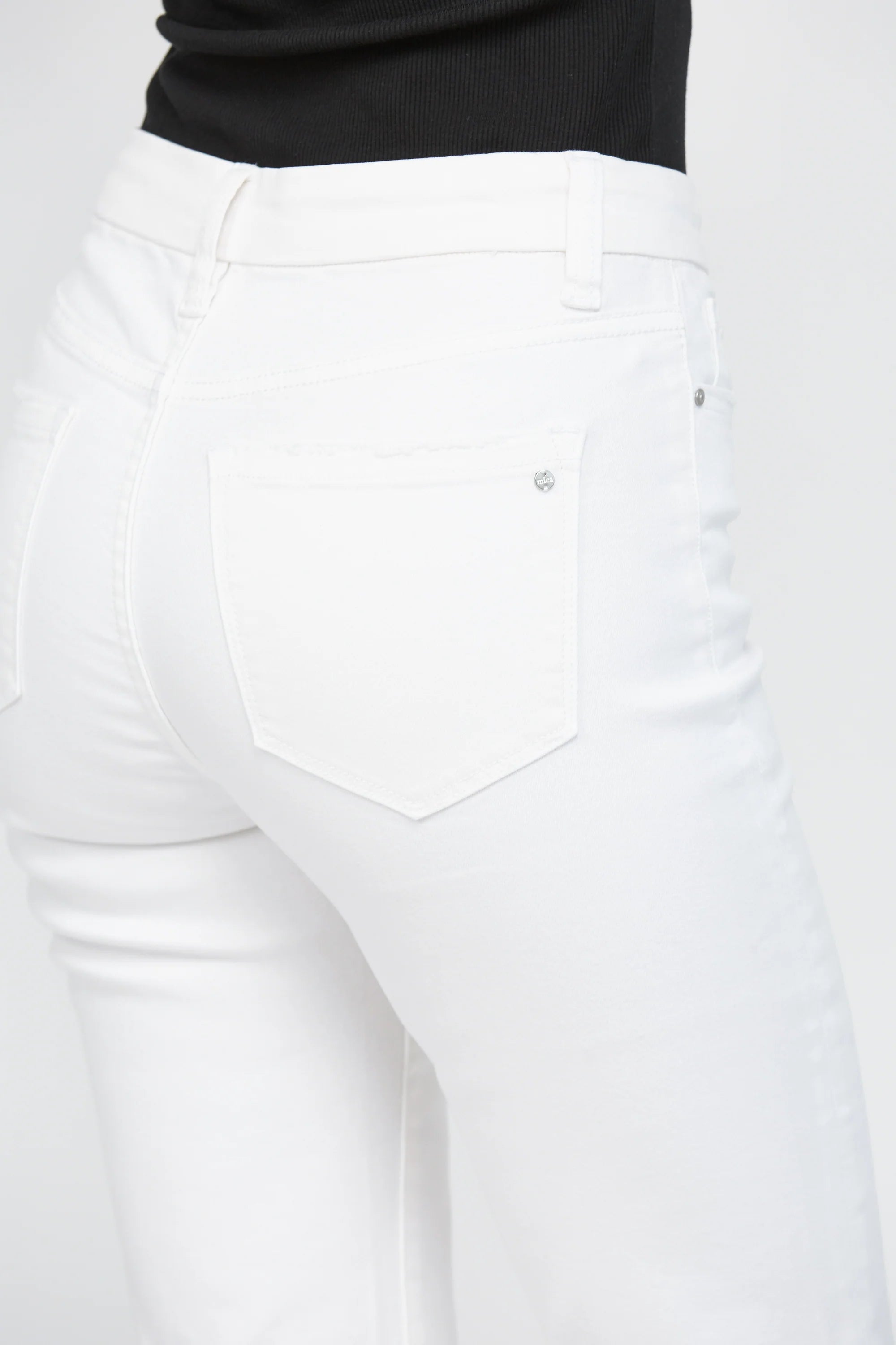 White Mid Rise Straight Jean