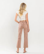 Coffee Mid Rise Crop Jeans