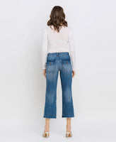 High Rise Crop Utility Straight Jeans