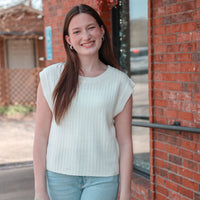 Cream Relaxed Sweater Vest