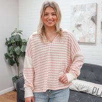 Ivory / Pink Striped Top