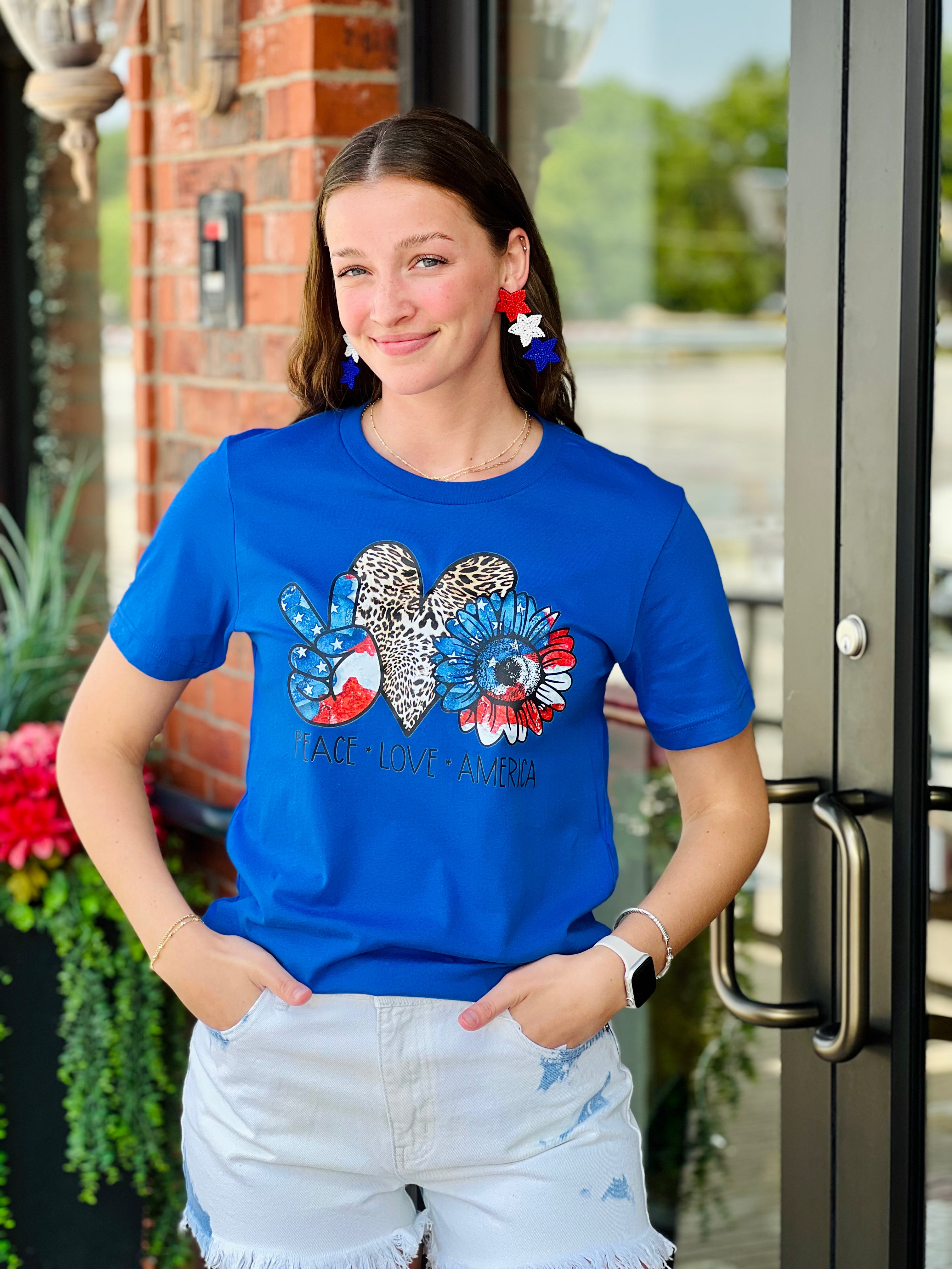 Peace, Love, America Graphic Tee