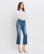 High Rise Crop Utility Straight Jeans