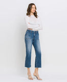 High Rise Crop Utility Straight Jeans