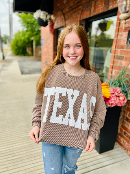 Vintage Mocha Texas Corded Sweatshirt