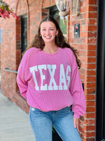 Vintage Pink Texas Corded Sweatshirt